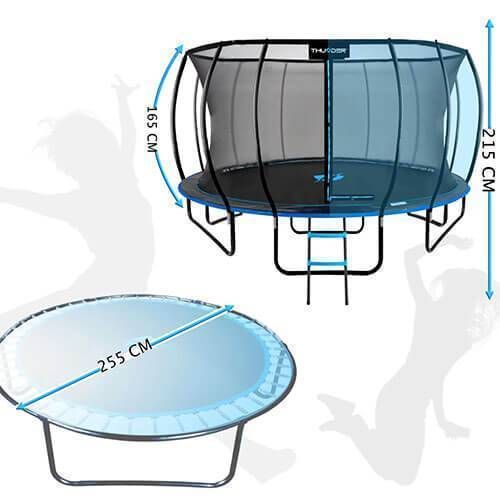Trambulină Ultra 255 cm, plasă internă Albastru 10001727 foto