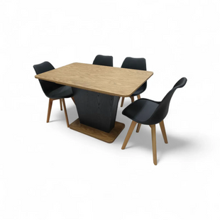 Set masă extensibilă Lali Sencron Black + 4 scaune 7053 70241 foto