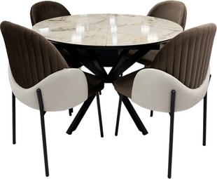 Set masă extensibilă Diano 110&times;110/145 Mola + 4 scaune Ada Luna V07/V01 12091 foto
