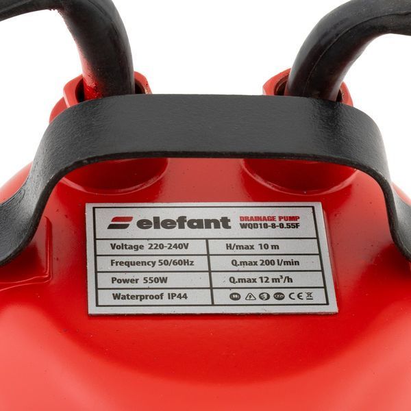 Pompa drenaj Elefant WQCD10-10-0.75F, 1 CP, 180 L/min, 10 metri, cu cutit tocator WQCD10-10-0.75F foto