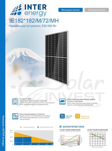 Солнечная панель Inter Energy 550W ID999MARKET_6249361 фото