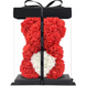 Urs decorativ din trandafiri artificiali roșii cu inimă albă &ndash; 25 cm D255-2358 foto 4