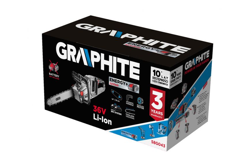 Аккумуляторная пила GRAPHITE 2x18V 4Ah 58G043 фото