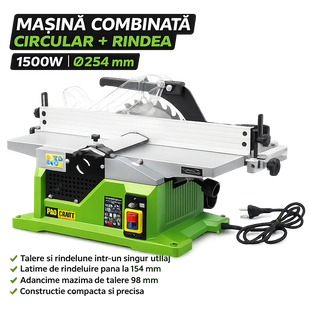 Mașină combinată fierăstrău circular cu degrosare Procraft PC1600 PC1600 foto