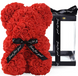 Urs decorativ din trandafiri artificiali roșii &ndash; 20 cm D255-2357 foto 1