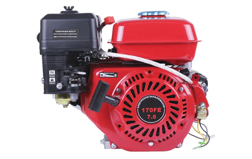 Motor pe benzină 170FE NEW DESIGN TATA (șliț, 20 mm), 7 CP., starter electric ID999MARKET_6846256 foto