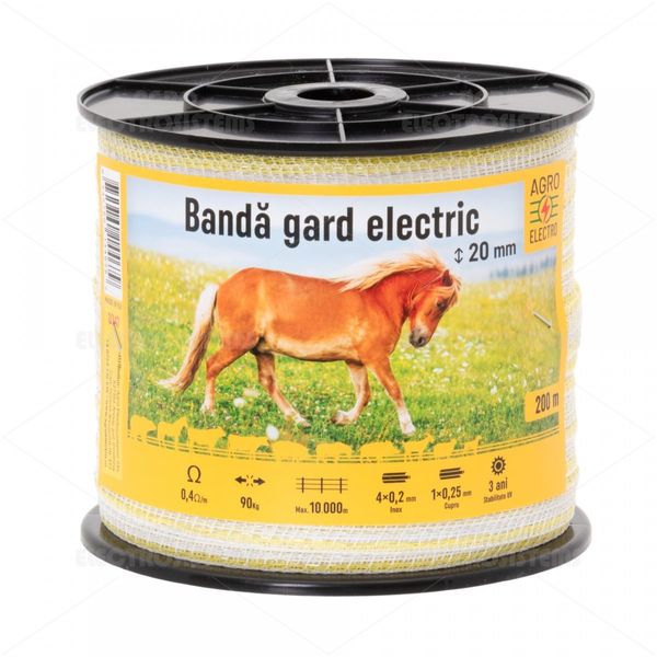 Bandă gard electric – 20 mm – 200 m – 90 kg – 0,4 Ω/m ID999MARKET_6258426 foto