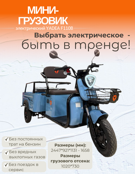 Triciclu electric cu remorca YADEA F110B F110B foto