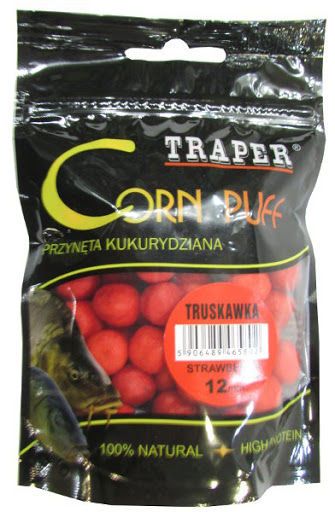 Воздушное тесто Traper Corn puff 12мм 20г - Truskawka (Клубника) 18094 фото