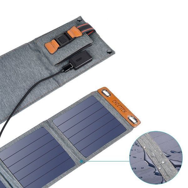 Incarcator solar Choetech, 14W, USB, 5V, 66x15 cm, gri (SC004) SC004 foto