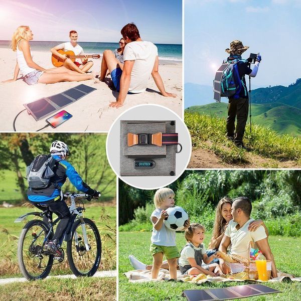 Incarcator solar Choetech, 14W, USB, 5V, 66x15 cm, gri (SC004) SC004 foto