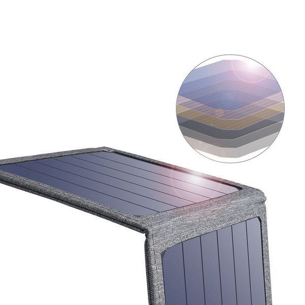 Incarcator solar Choetech, 14W, USB, 5V, 66x15 cm, gri (SC004) SC004 foto