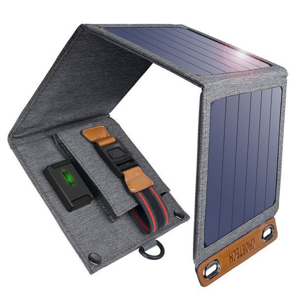 Incarcator solar Choetech, 14W, USB, 5V, 66x15 cm, gri (SC004) SC004 foto
