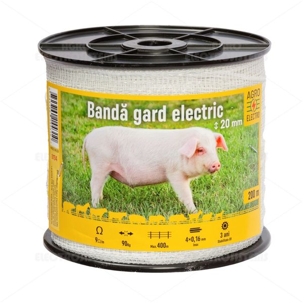 Bandă gard electric – 20 mm – 200 m – 90 kg – 9 Ω/m ID999MARKET_6258481 foto