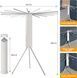 Uscător de rufe pliabil, tip umbrelă 125 cm D255-1618 foto 3