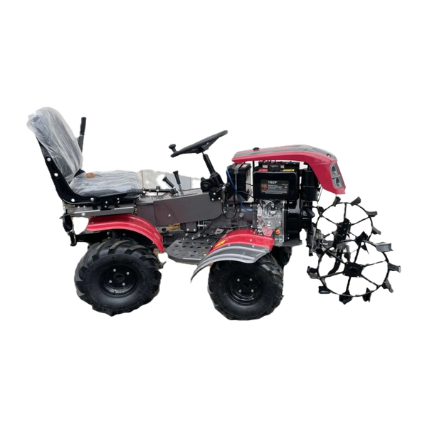 Minitractor diesel 15 cp, 4x4, racire aer (freza + roti metalice in set + cric) DT015 foto