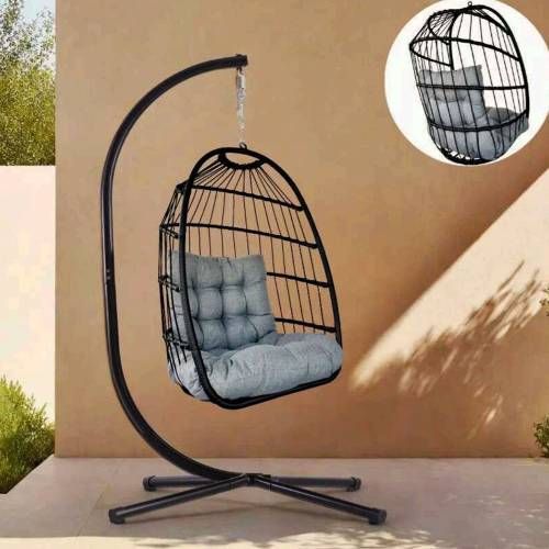 Balansoar de tip cocon Malta Grey 110 x 75 x 200 cm 6853757 foto