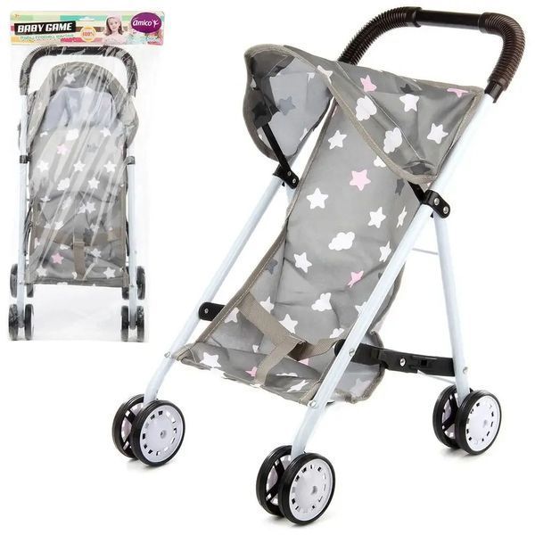 Cărucior pentru păpuși 44 cm Grey 60291 foto