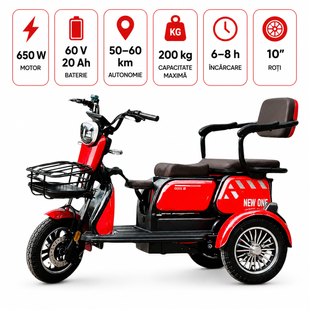 Triciclu electric New One HN-N7, 650 W 6862388 foto