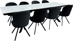 Set masă extensibilă Corin 100&times;200/278 cm Marmo + 8 scaune Barka Anka 23 7089 foto